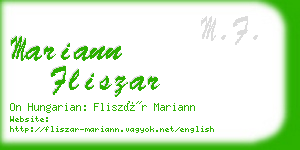 mariann fliszar business card